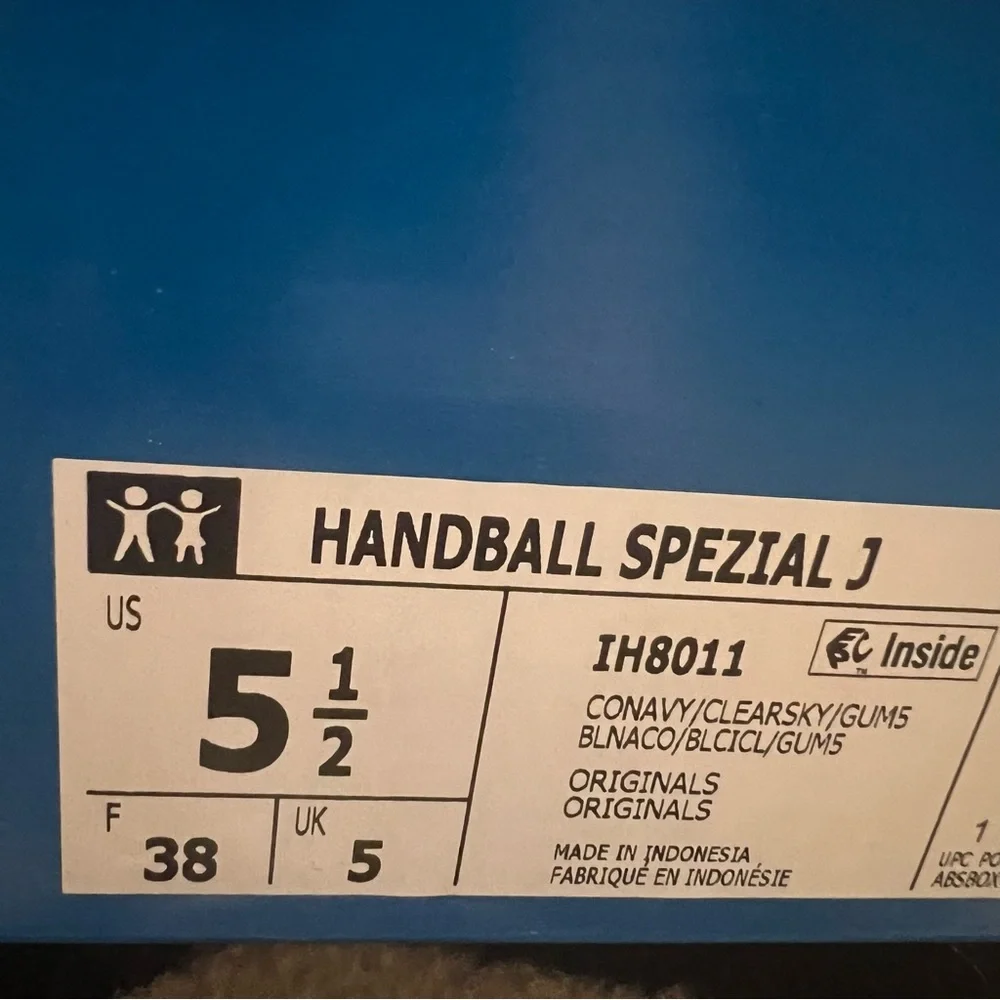 Adidas Handball Spezial Shoes Collegiate Navy Clear Sky Size Youth 5.5/Women 6.5 - Picture 14 of 16